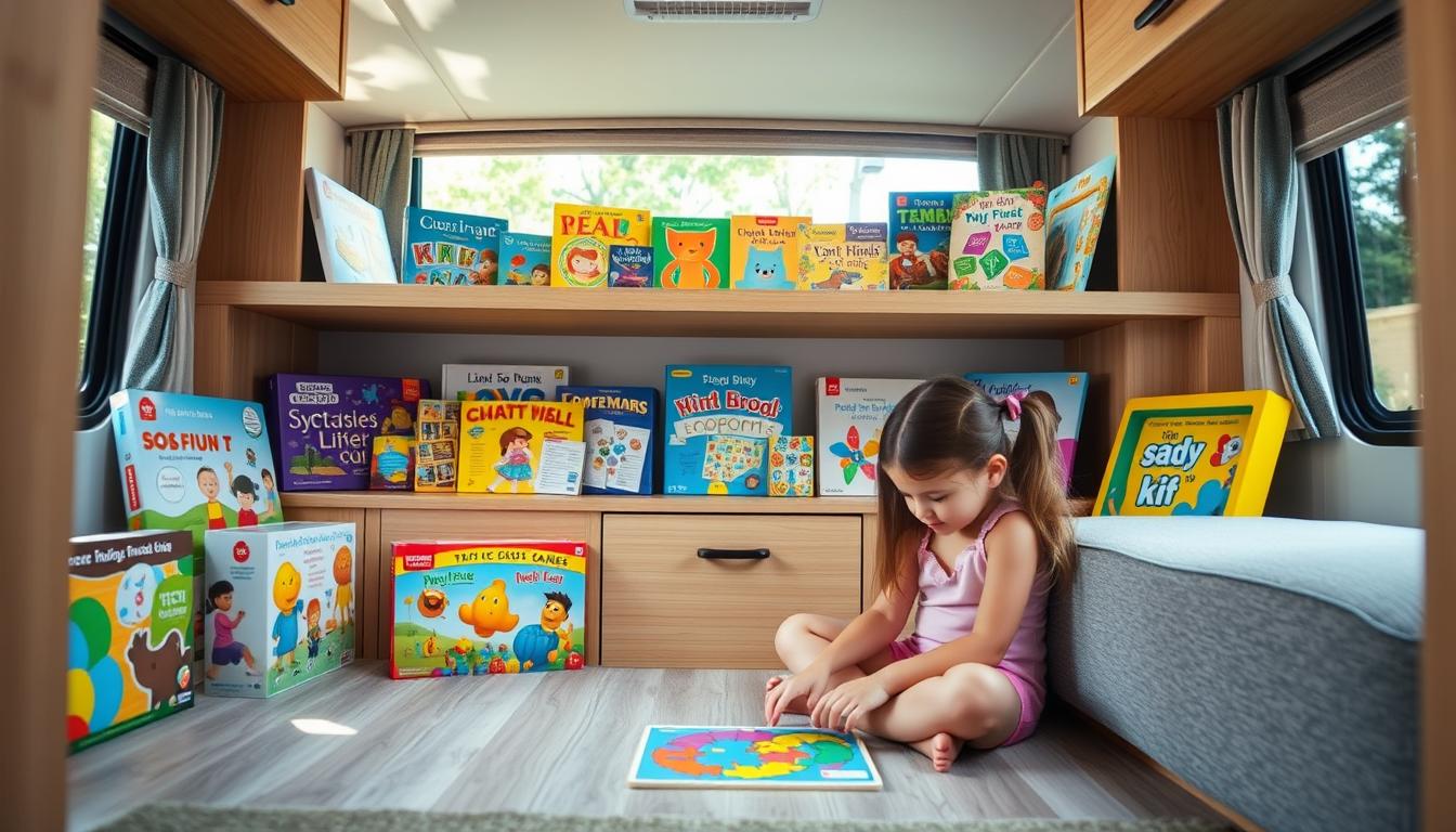 Educational apps for kids in Class C motorhome