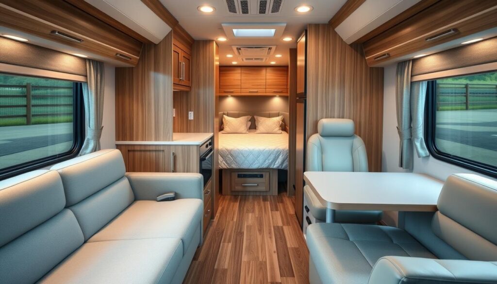 ergonomic guides for furniture layout in Class C RVs