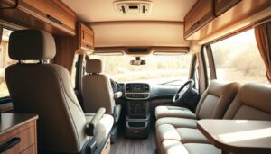 ergonomic guides for furniture layout in Class C motorhome