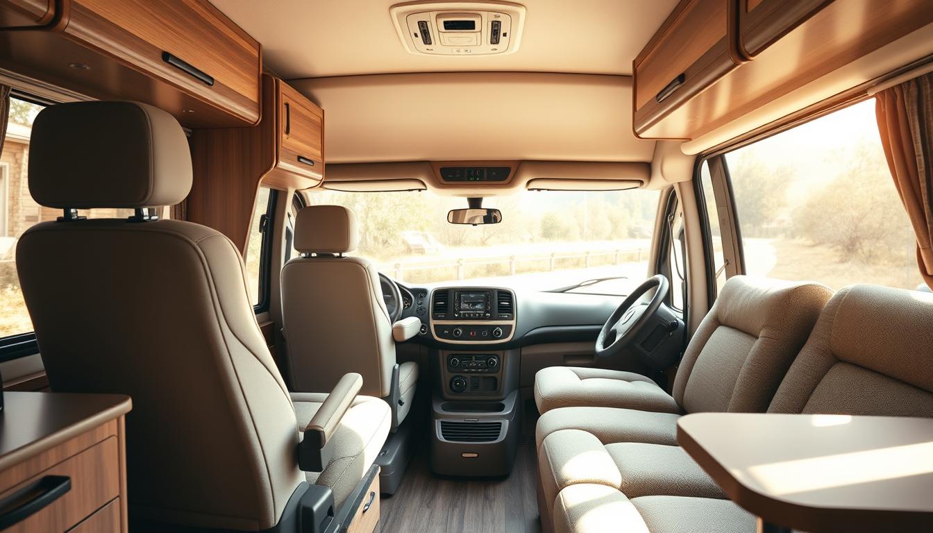 ergonomic guides for furniture layout in Class C motorhome