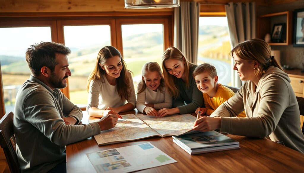 family collaboration in travel planning with kids