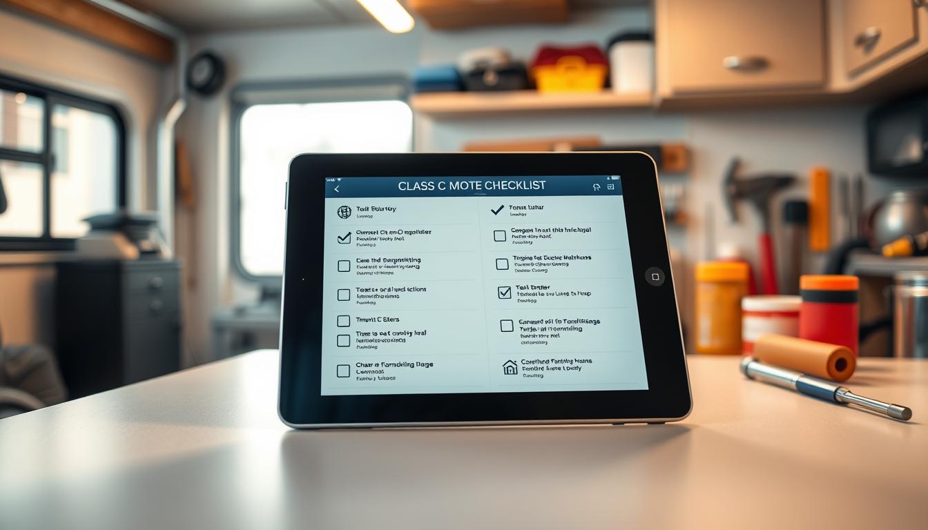 digital checklists for Class C motorhome maintenance